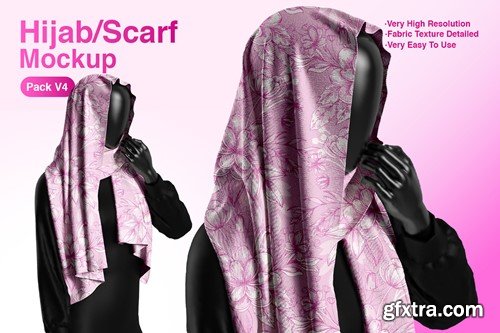 Premium Scarf & Hijab Mockup Templates V32W3HM