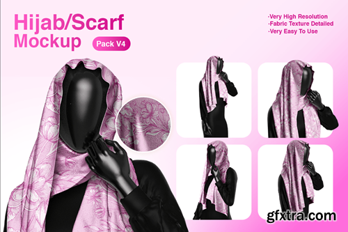 Premium Scarf & Hijab Mockup Templates V32W3HM