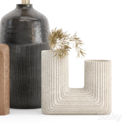 Dry plants 19 - Dried Plantset Pampas with Concrete vase