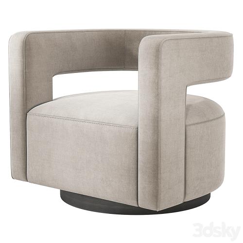 Restoration Hardware Drew Curved Swivel Chair RH