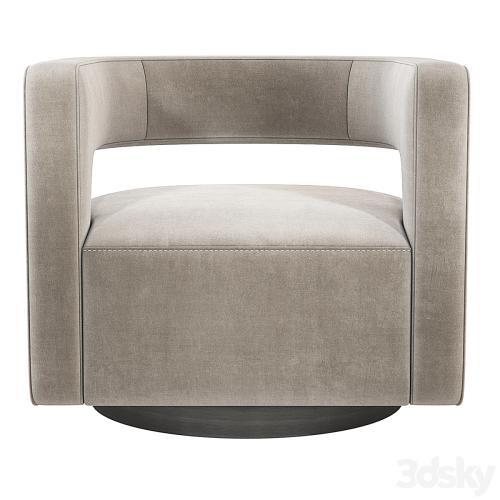 Restoration Hardware Drew Curved Swivel Chair RH