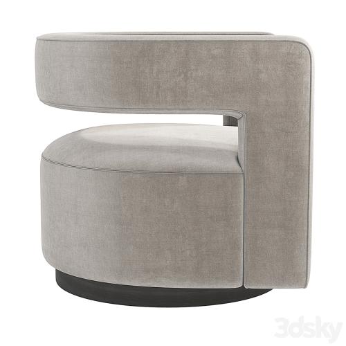 Restoration Hardware Drew Curved Swivel Chair RH