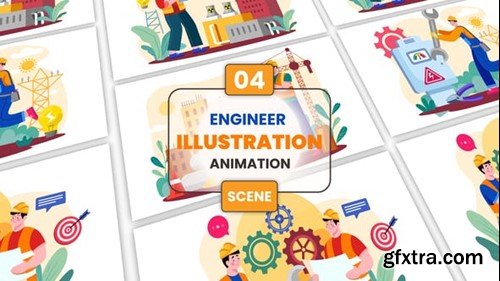 Videohive Engineer Illustration Animation Scene 54252229