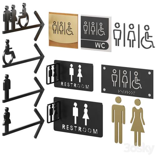 Restroom Directional Door Signs 2