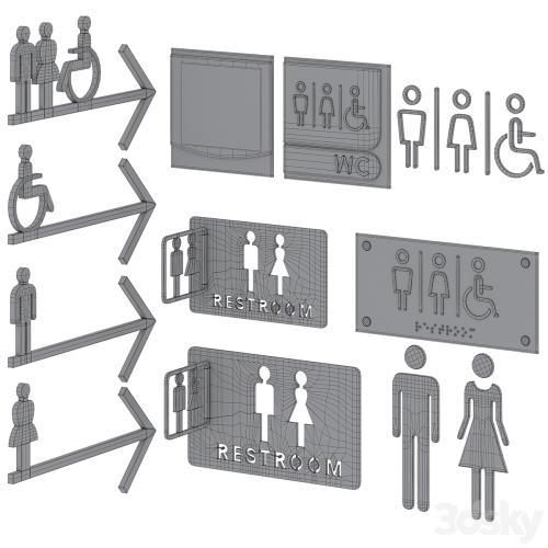 Restroom Directional Door Signs 2