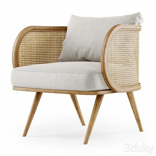 Wooden rattan lounge chair C20 by Bpoint Design / Rattan chair