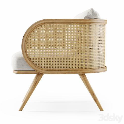 Wooden rattan lounge chair C20 by Bpoint Design / Rattan chair