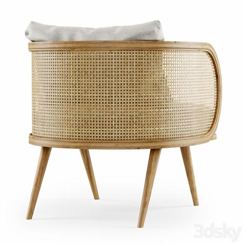 Wooden rattan lounge chair C20 by Bpoint Design / Rattan chair