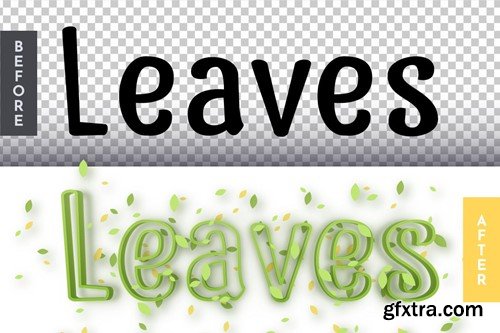 leaves Editable Text Effect, Graphic Style DAUD8G9