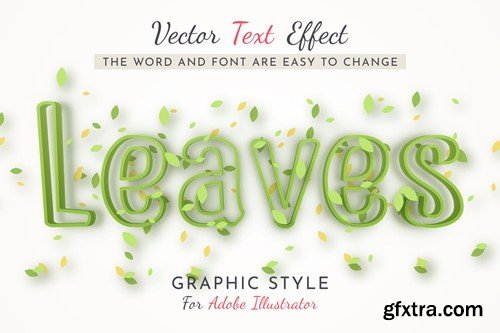 leaves Editable Text Effect, Graphic Style DAUD8G9