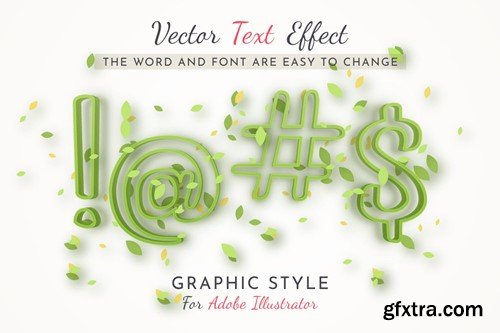 leaves Editable Text Effect, Graphic Style DAUD8G9