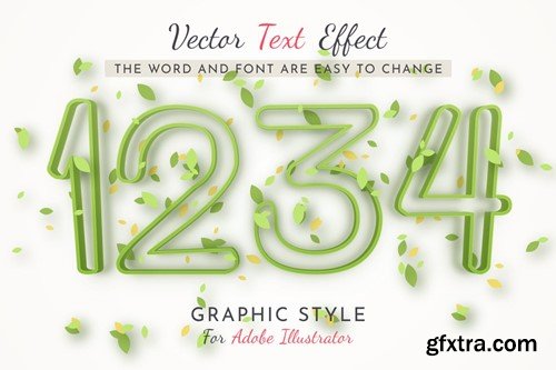 leaves Editable Text Effect, Graphic Style DAUD8G9