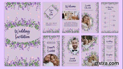 Videohive Lavender Floral Wedding Invitation Story Template 54205499