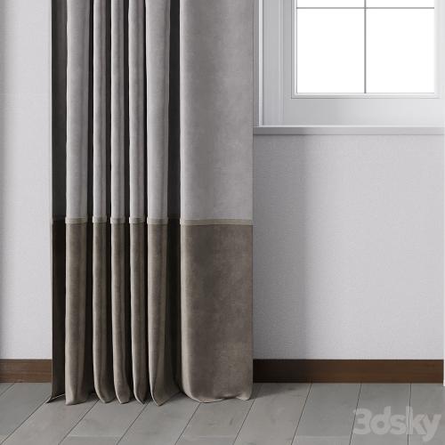 Curtain with metal curtain rod & metal blind 05