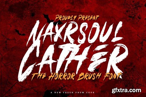 Naxrsoul Cather - Horror Brush Font PFJWLPZ