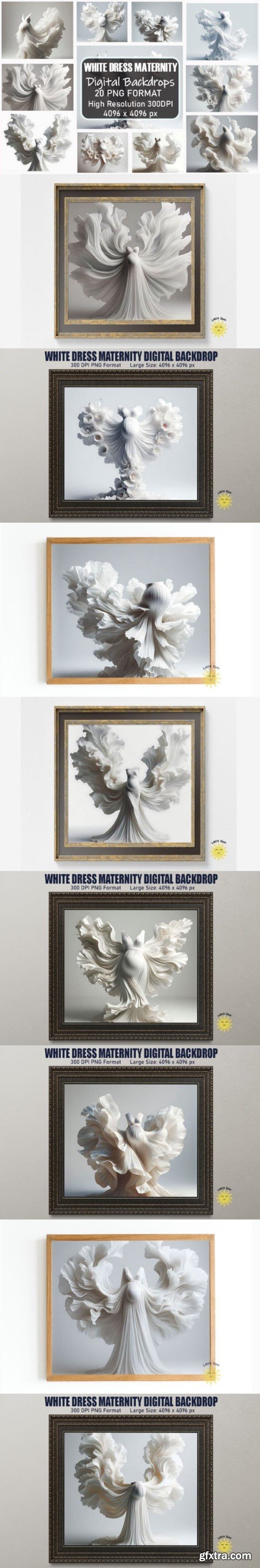 White Dress Maternity Digital Backdrops