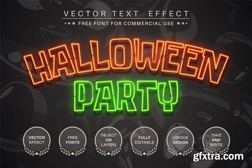 Halloween party - editable text effect, font style NRB9E4Z