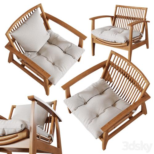 CB2 - Noelie Rattan Lounge Chair with Cushion