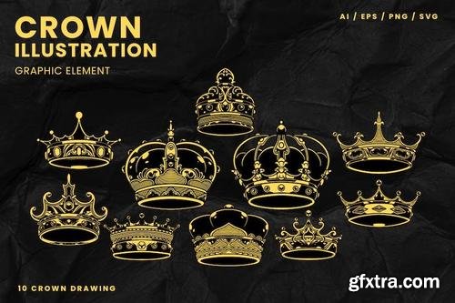 Vintage Hand Drawing Crown Illustration