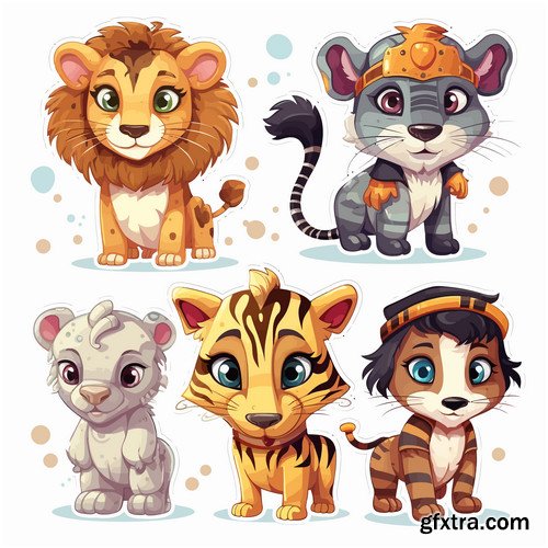 Vector animals tiger cartoon vector