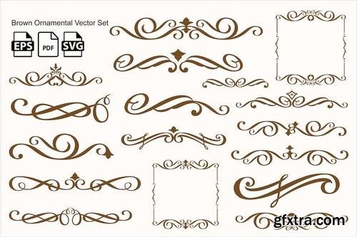 Brown Ornamental Vector Set