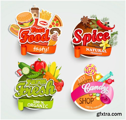 Labels, stickers, product logos in vector vol 1