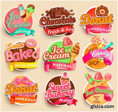 Labels, stickers, product logos in vector vol 2