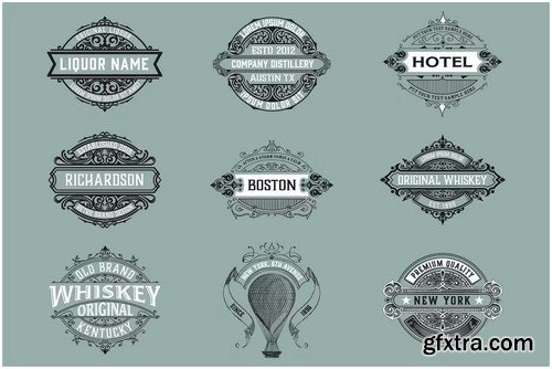 Set of 9 logos and badges vector