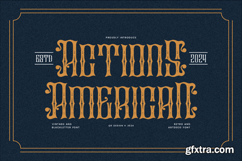 Actions American - Vintage & Artdeco Font 6278ZCK