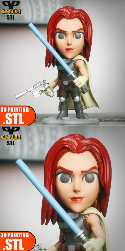 Mara Jade Chibi – 3D Print Model STL