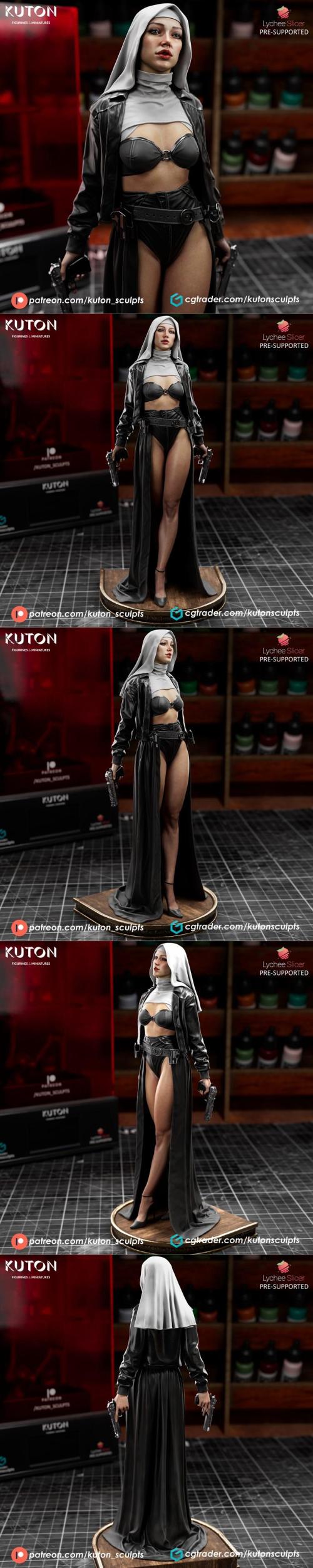 Kuton Figurines – Warrior Nun – 3D Print Model STL