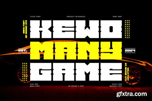 Kewomany Game - Automotive & Biker Font 5XS4TA8