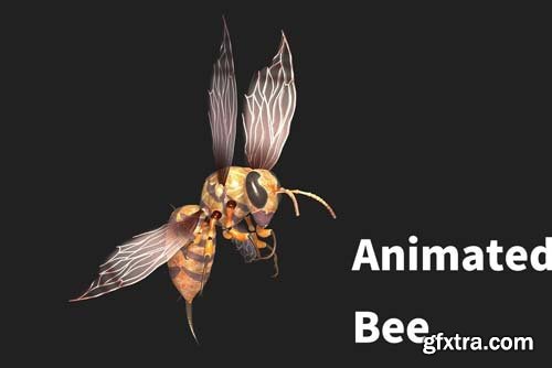 CgTrader - animated bee VR / AR / low-poly 3d model