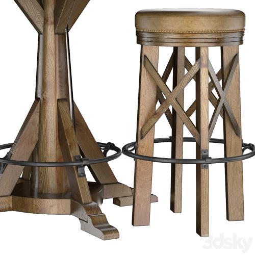 HUNTINGDON COLLECTION table and bar stool