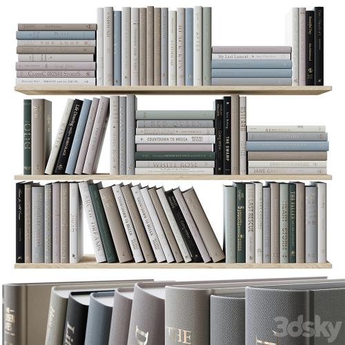 Set of books colored pastel colors