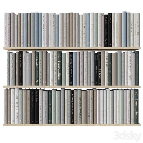 Set of books colored pastel colors