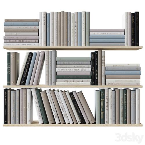 Set of books colored pastel colors