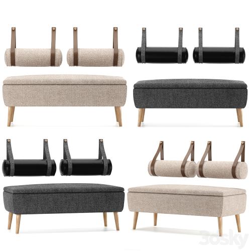 Vaili bench / ottoman Soft Light by Divan.ru and decorative pillows