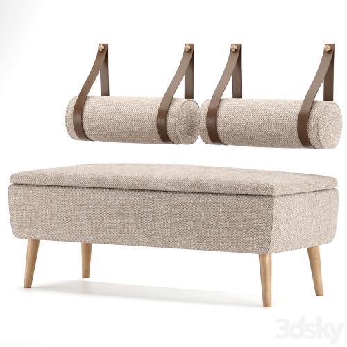 Vaili bench / ottoman Soft Light by Divan.ru and decorative pillows