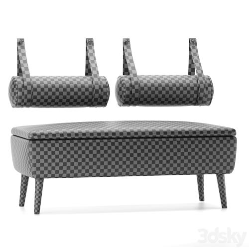 Vaili bench / ottoman Soft Light by Divan.ru and decorative pillows