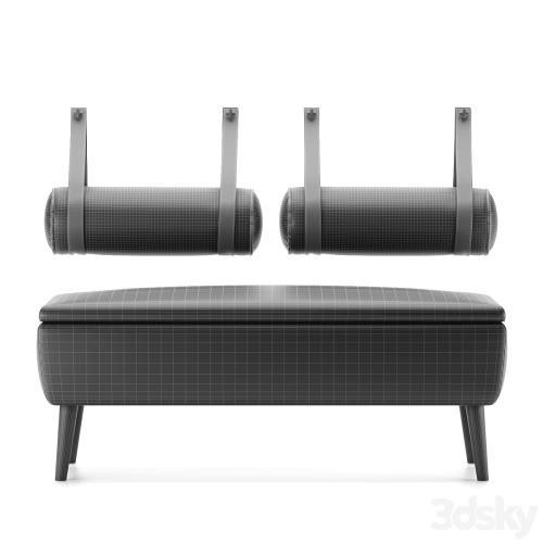 Vaili bench / ottoman Soft Light by Divan.ru and decorative pillows