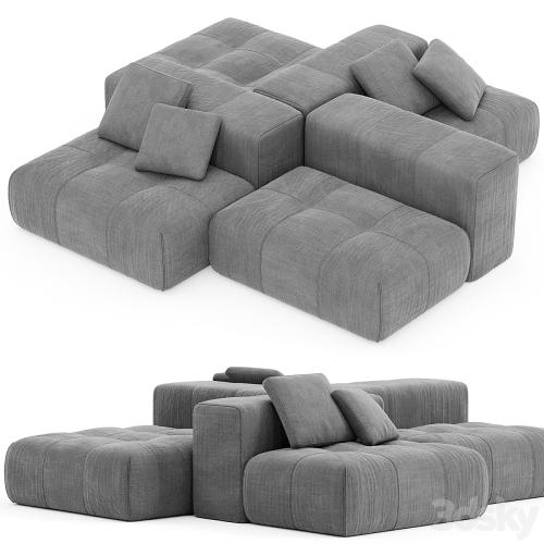 Saba Italia PIXEL Sectional fabric sofa with removable cover