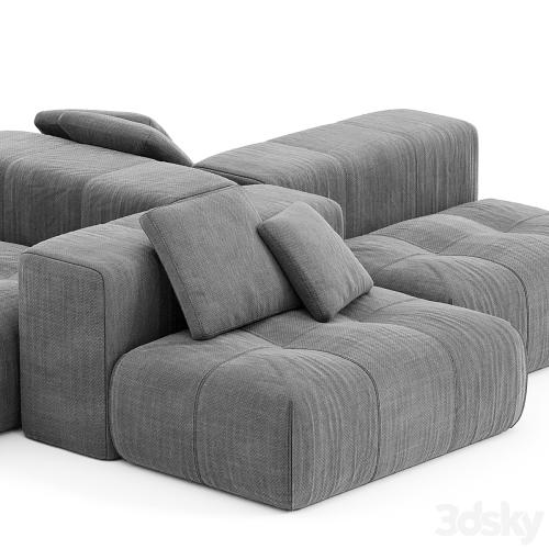 Saba Italia PIXEL Sectional fabric sofa with removable cover