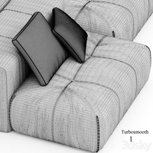 Saba Italia PIXEL Sectional fabric sofa with removable cover