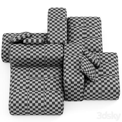 Saba Italia PIXEL Sectional fabric sofa with removable cover