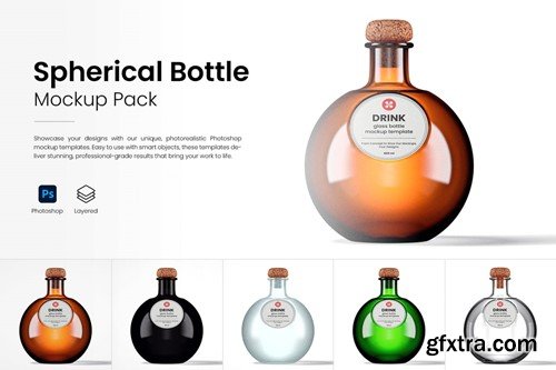 Spherical Drink Bottle Mockup Pack MJNQMTN