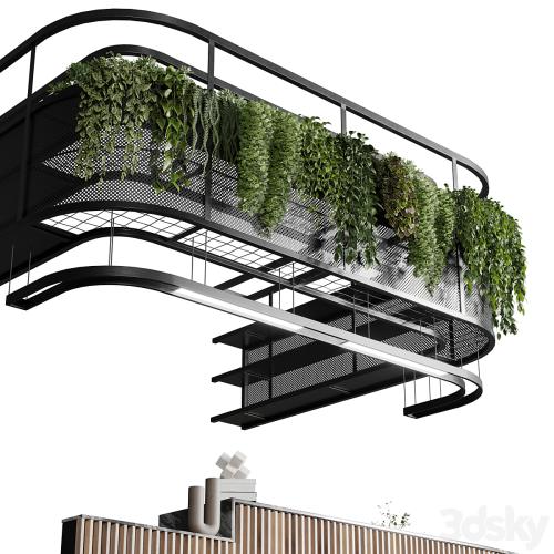 Coffee shop reception, Restaurant counter by hanging plant - 03