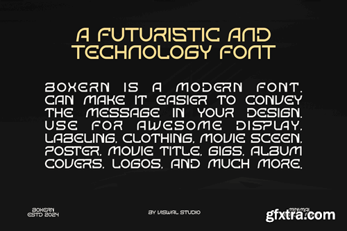 Boxern - Modern Techno Font X74U792