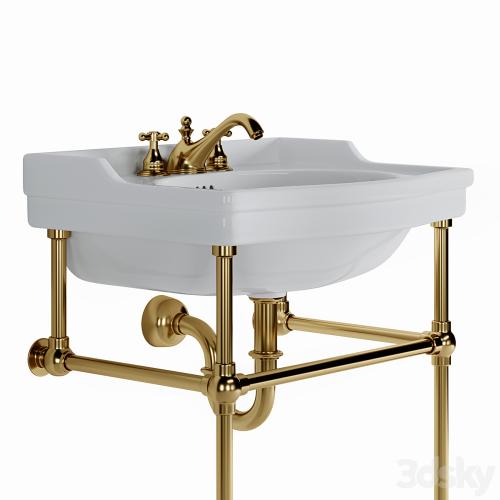 Cierra console sink with brass stand