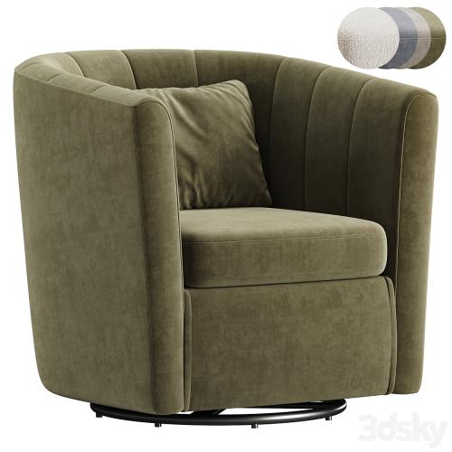 Ashworth Upholstered Swivel Barrel Chair